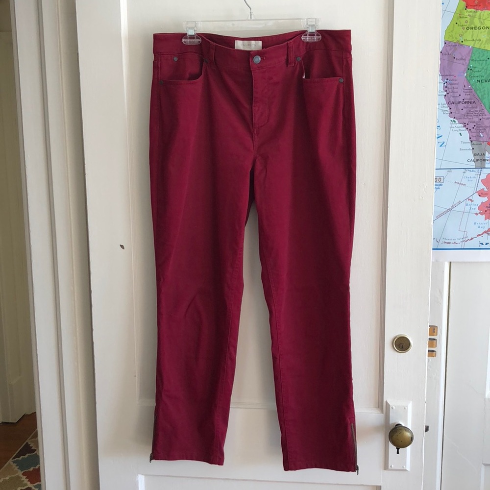 Red Velvet Pants/crop pants